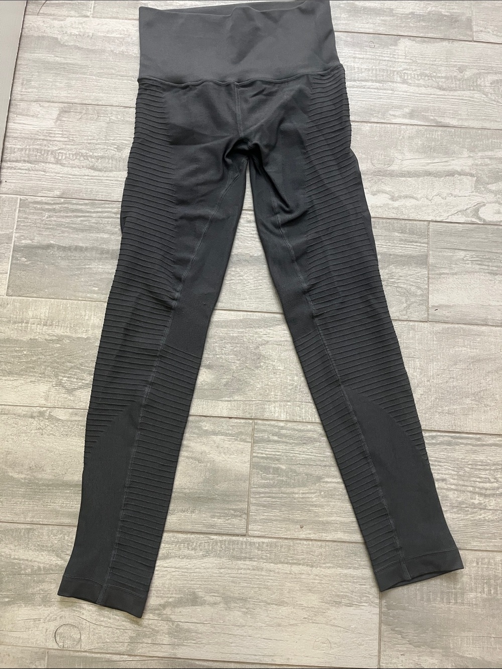 Stella Elyse Ribbed High-Waist Dark Gray Leggings